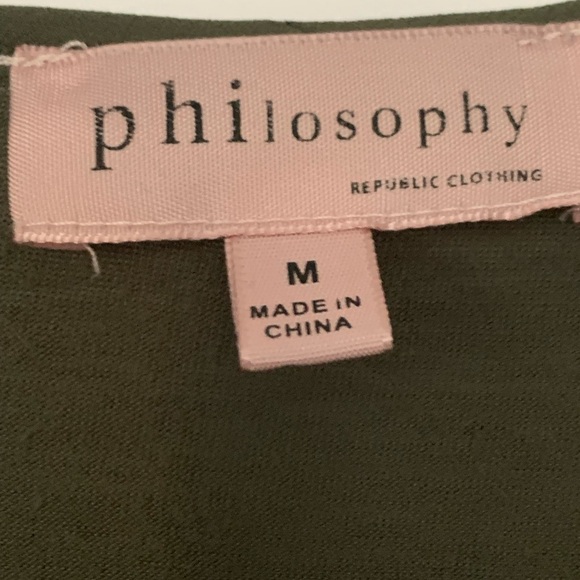 Philosophy Army Green short sleeve top Large - Picture 6 of 7